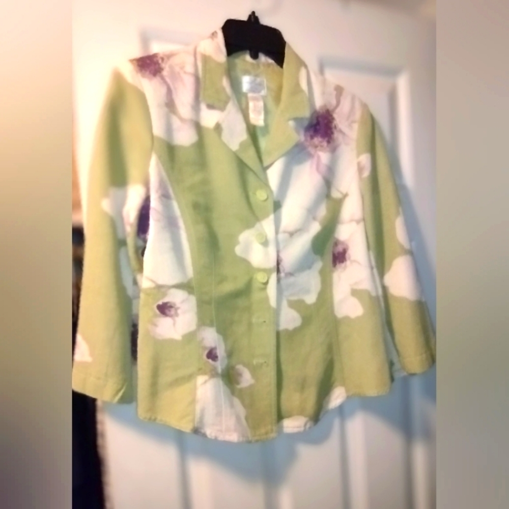 Emma James Green and Purple Floral Blazer